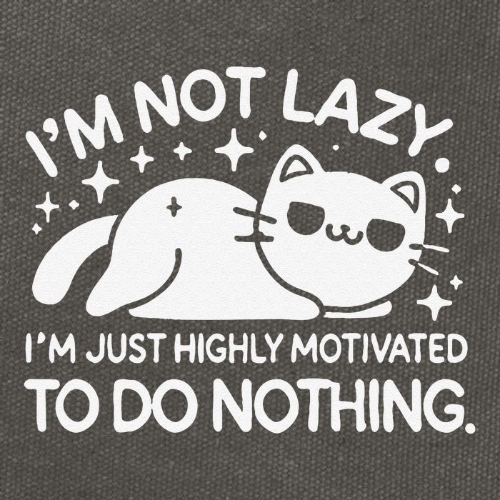 Lazy Vs I’M Just Highly Motivated To Do Nothing Funny Cat Cotton Canvas Backpack