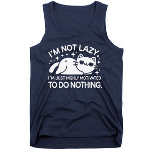 Lazy Vs I’M Just Highly Motivated To Do Nothing Funny Cat Tank Top