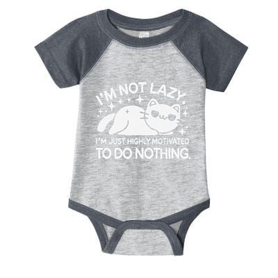Lazy Vs I’M Just Highly Motivated To Do Nothing Funny Cat Infant Baby Jersey Bodysuit