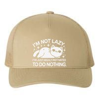 Lazy Vs I’M Just Highly Motivated To Do Nothing Funny Cat Yupoong Adult 5-Panel Trucker Hat