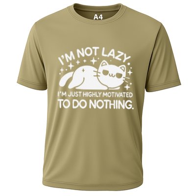 Lazy Vs I’M Just Highly Motivated To Do Nothing Funny Cat Performance Shirt