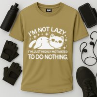 Lazy Vs I’M Just Highly Motivated To Do Nothing Funny Cat Performance Shirt