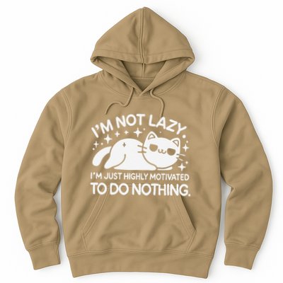Lazy Vs I’M Just Highly Motivated To Do Nothing Funny Cat Hoodie