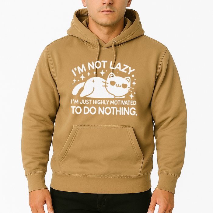 Lazy Vs I’M Just Highly Motivated To Do Nothing Funny Cat Hoodie