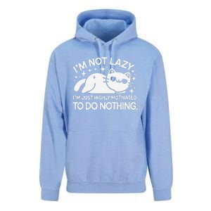 Lazy Vs I’M Just Highly Motivated To Do Nothing Funny Cat Unisex Surf Hoodie