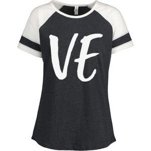 LO VE Love Matching Couple Husband Wife Valentine's Day Gift Enza Ladies Jersey Colorblock Tee