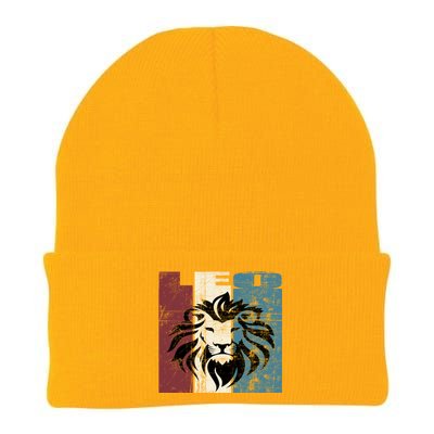 Leo Vintage Leo Retro Distressed Great Gift Knit Cap Winter Beanie