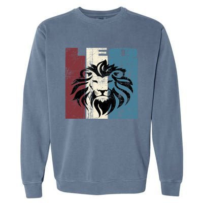 Leo Vintage Leo Retro Distressed Great Gift Garment-Dyed Sweatshirt