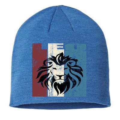 Leo Vintage Leo Retro Distressed Great Gift Sustainable Beanie