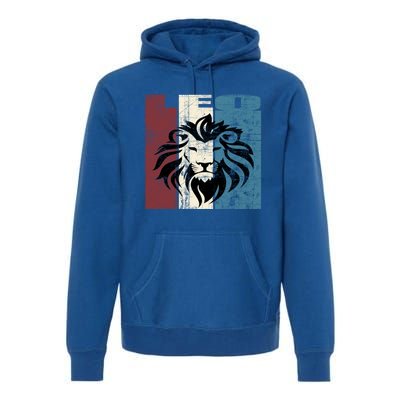 Leo Vintage Leo Retro Distressed Great Gift Premium Hoodie