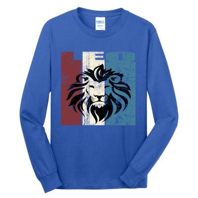 Leo Vintage Leo Retro Distressed Great Gift Tall Long Sleeve T-Shirt