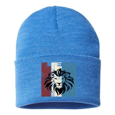 Leo Vintage Leo Retro Distressed Great Gift Sustainable Knit Beanie