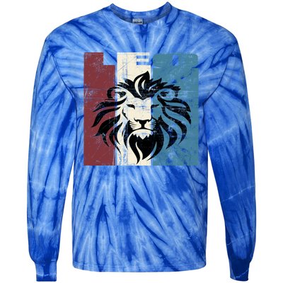 Leo Vintage Leo Retro Distressed Great Gift Tie-Dye Long Sleeve Shirt