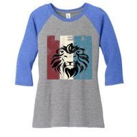 Leo Vintage Leo Retro Distressed Great Gift Women's Tri-Blend 3/4-Sleeve Raglan Shirt