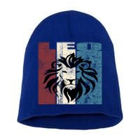 Leo Vintage Leo Retro Distressed Great Gift Short Acrylic Beanie