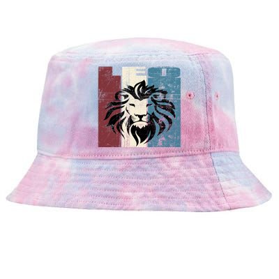 Leo Vintage Leo Retro Distressed Great Gift Tie-Dyed Bucket Hat