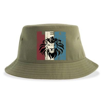 Leo Vintage Leo Retro Distressed Great Gift Sustainable Bucket Hat