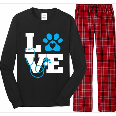 Love Veterinary Medicine Vet Tech Week Teacher Print Gift Long Sleeve Pajama Set