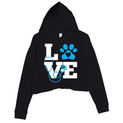 Love Veterinary Medicine Vet Tech Week Teacher Print Gift Crop Fleece Hoodie