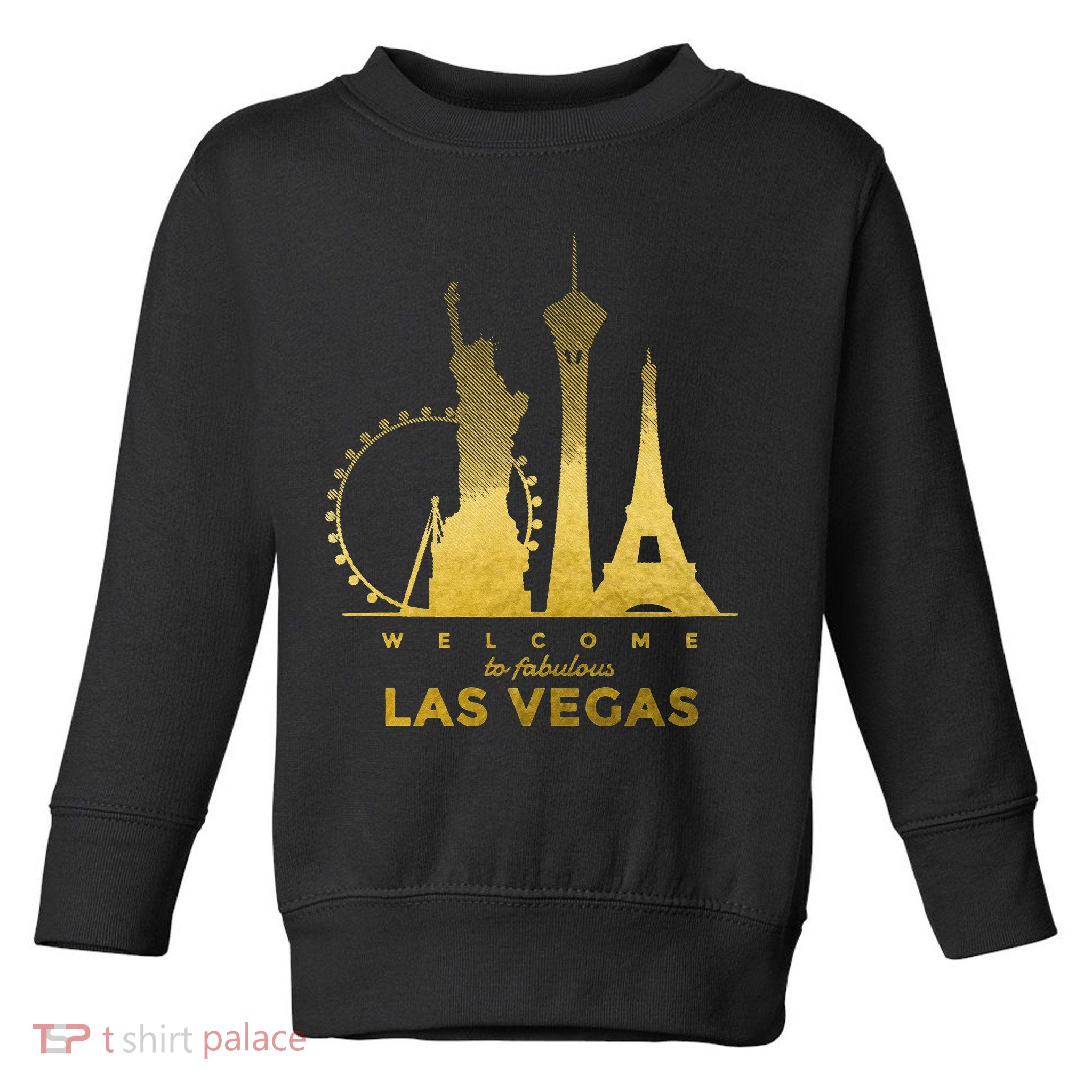 Las Vegas Nevada Vintage Retro Las Vegas Skyline Toddler Sweatshirt