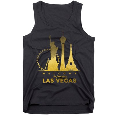 Las Vegas Nevada Vintage Retro Las Vegas Skyline Tank Top