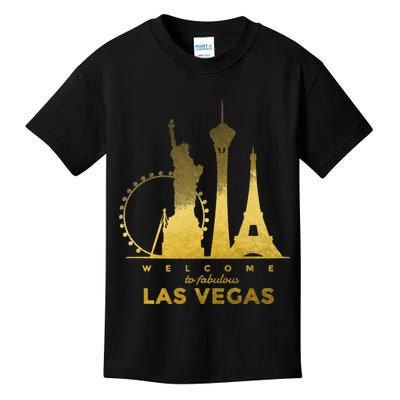 Las Vegas Nevada Vintage Retro Las Vegas Skyline Kids T-Shirt