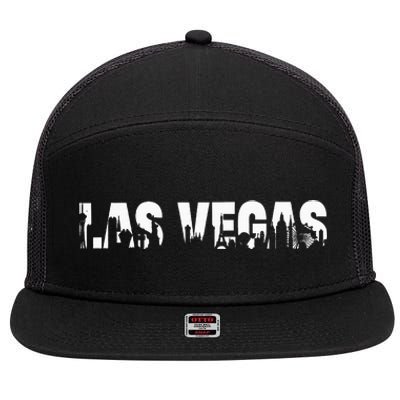 Las Vegas Nevada Nv Skyline 7 Panel Mesh Trucker Snapback Hat