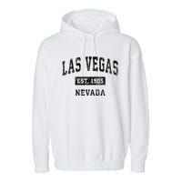 Las Vegas Nevada Nv Vintage Established Sports Design Garment-Dyed Fleece Hoodie