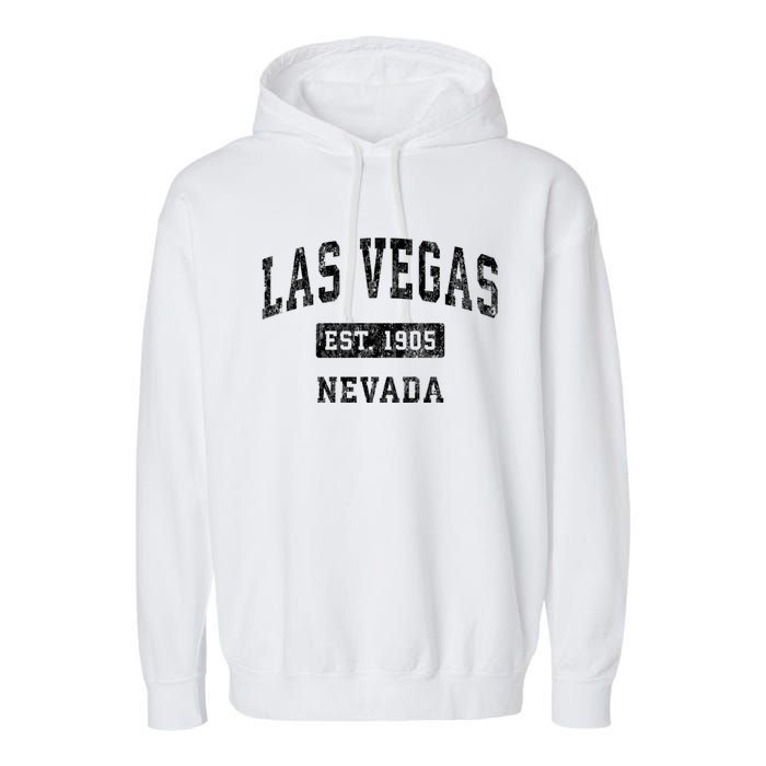 Las Vegas Nevada Nv Vintage Established Sports Design Garment-Dyed Fleece Hoodie