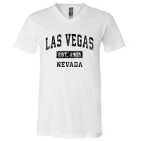 Las Vegas Nevada Nv Vintage Established Sports Design V-Neck T-Shirt