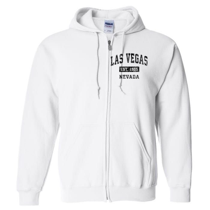 Las Vegas Nevada Nv Vintage Established Sports Design Full Zip Hoodie