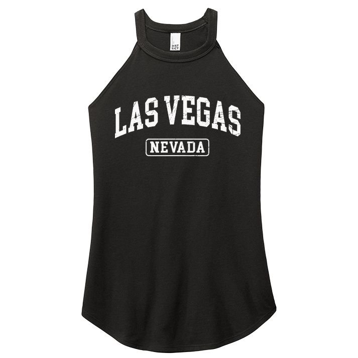 Las Vegas Nevada Retro Worn Style Design Classic Women's Perfect Tri Rocker Tank