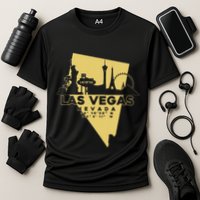 Las Vegas Nevada Skyline Gps Coordinates Cooling Performance Crew T-Shirt