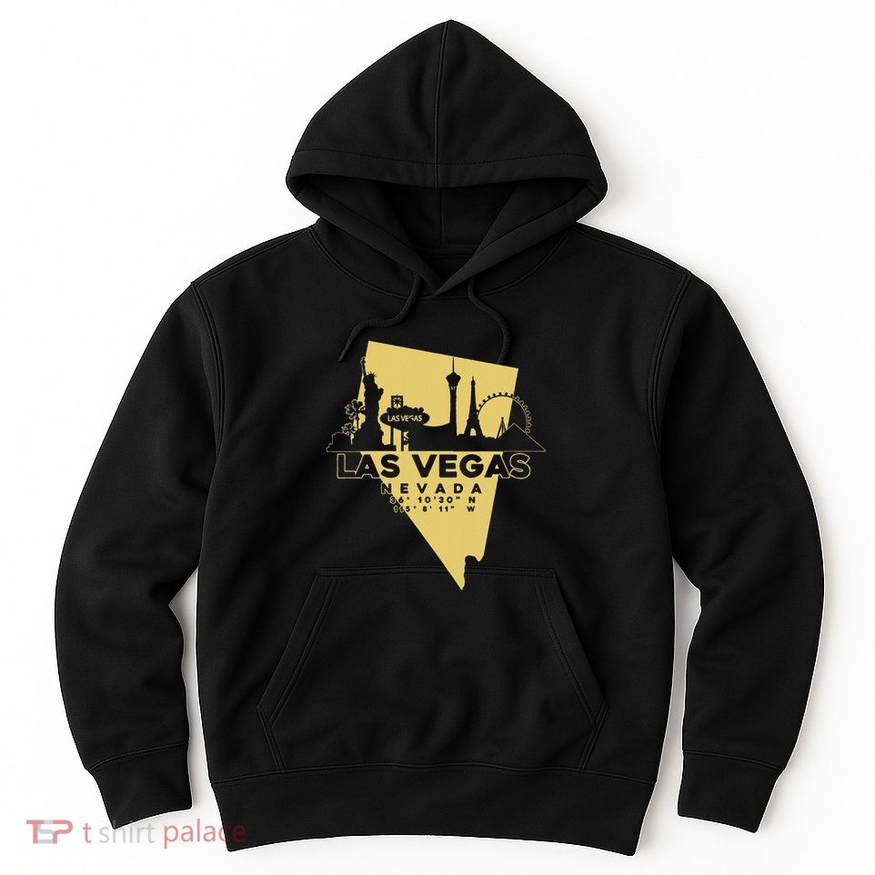 Las Vegas Nevada Skyline Gps Coordinates Hoodie