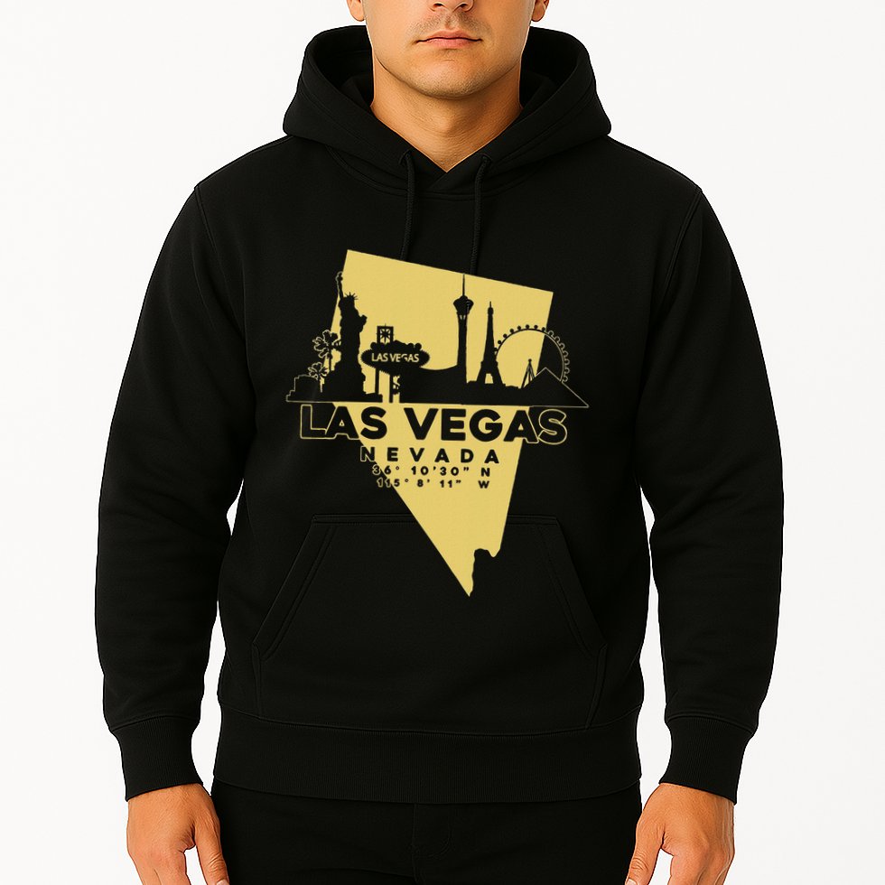 Las Vegas Nevada Skyline Gps Coordinates Hoodie