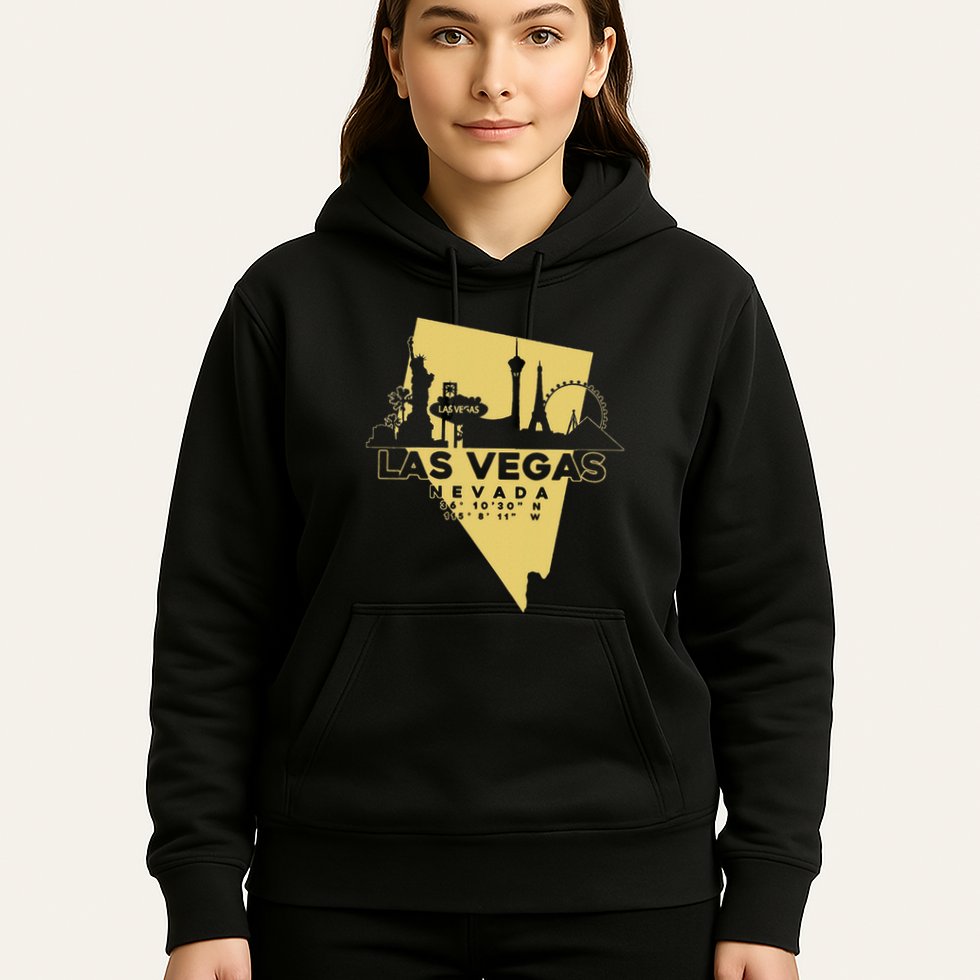 Las Vegas Nevada Skyline Gps Coordinates Hoodie