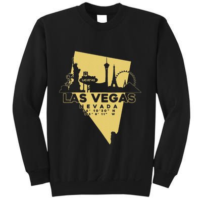 Las Vegas Nevada Skyline Gps Coordinates Sweatshirt