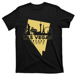 Las Vegas Nevada Skyline Gps Coordinates T-Shirt