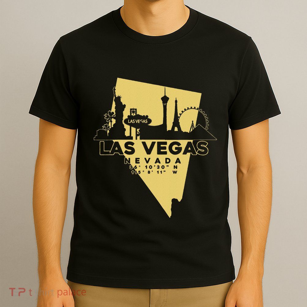 Las Vegas Nevada Skyline Gps Coordinates T-Shirt