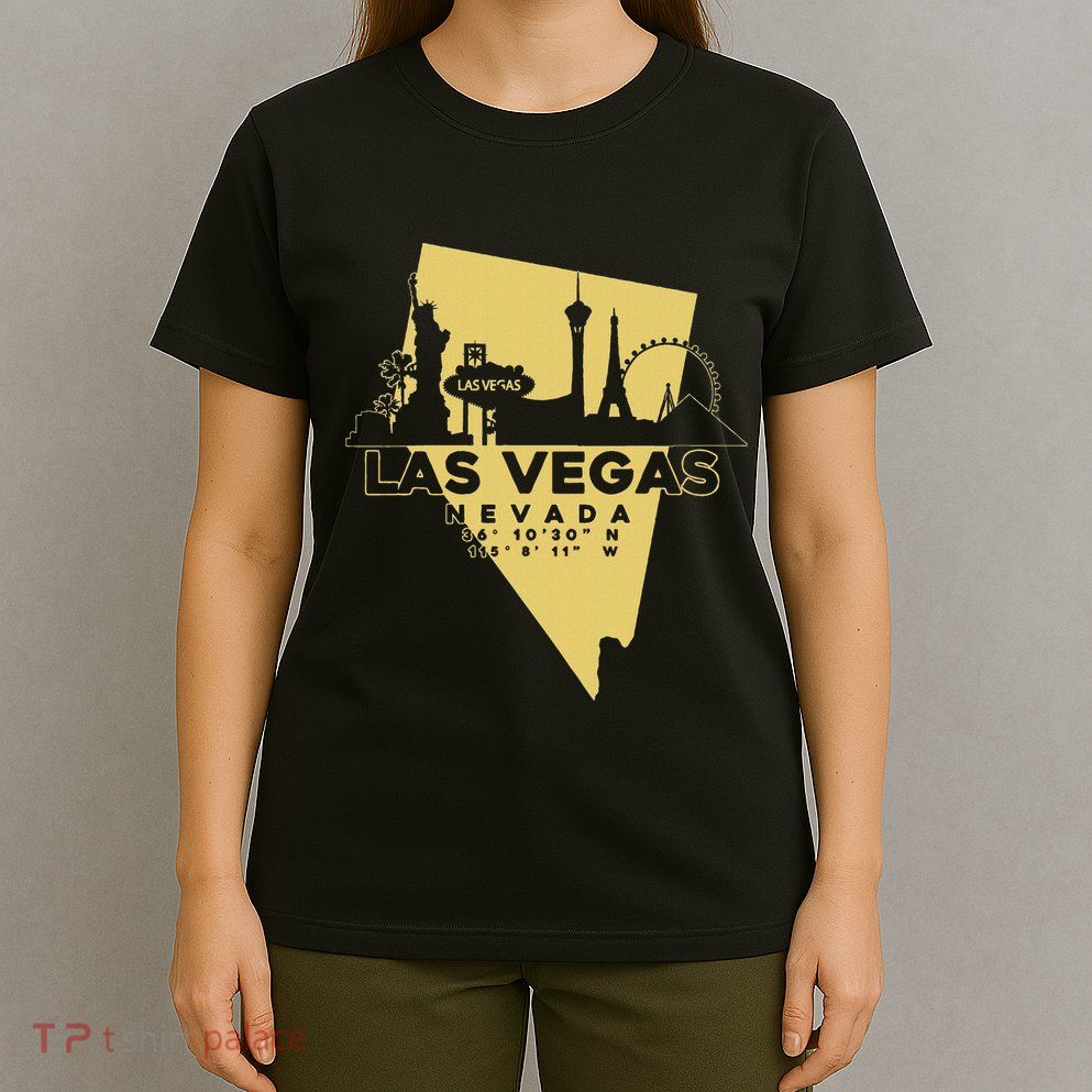 Las Vegas Nevada Skyline Gps Coordinates T-Shirt