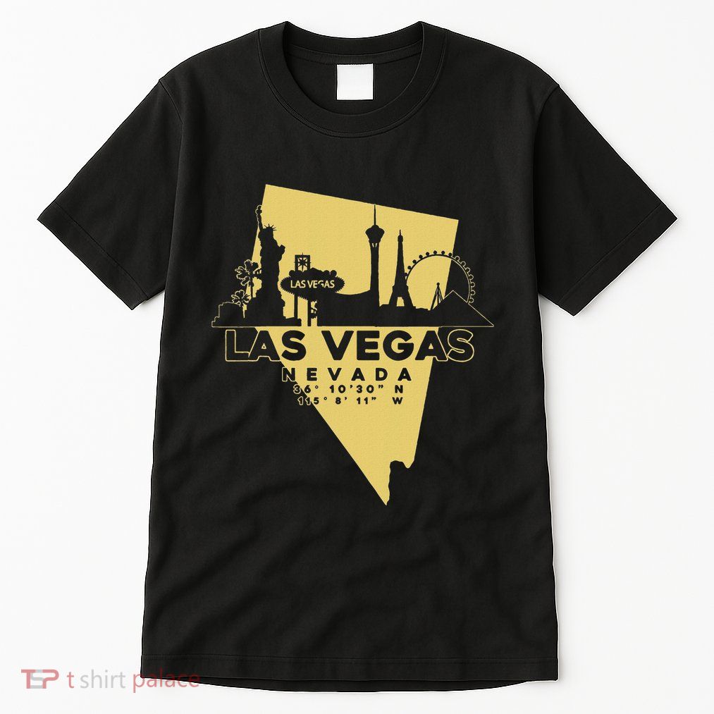 Las Vegas Nevada Skyline Gps Coordinates Tall T-Shirt