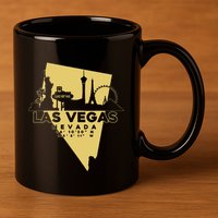 Las Vegas Nevada Skyline Gps Coordinates 11oz C Handle Ceramic Mug