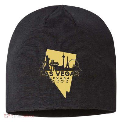 Las Vegas Nevada Skyline Gps Coordinates Sustainable Beanie