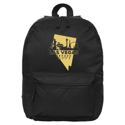Las Vegas Nevada Skyline Gps Coordinates 16 in Basic Backpack