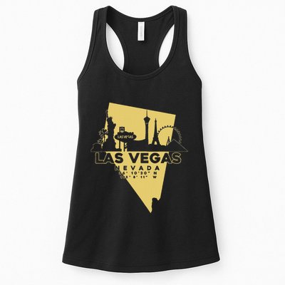 Las Vegas Nevada Skyline Gps Coordinates Womens Tank Top