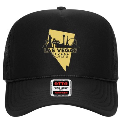 Las Vegas Nevada Skyline Gps Coordinates Trucker Hat