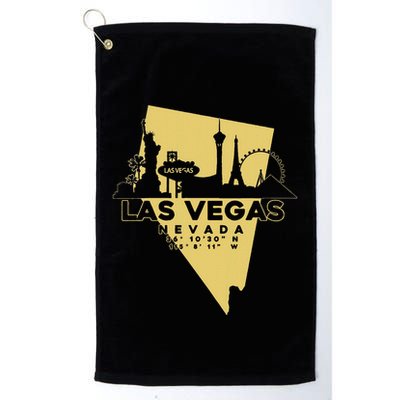 Las Vegas Nevada Skyline Gps Coordinates Golf Towel