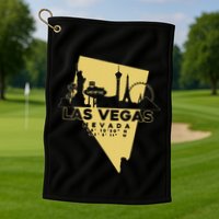 Las Vegas Nevada Skyline Gps Coordinates Golf Towel
