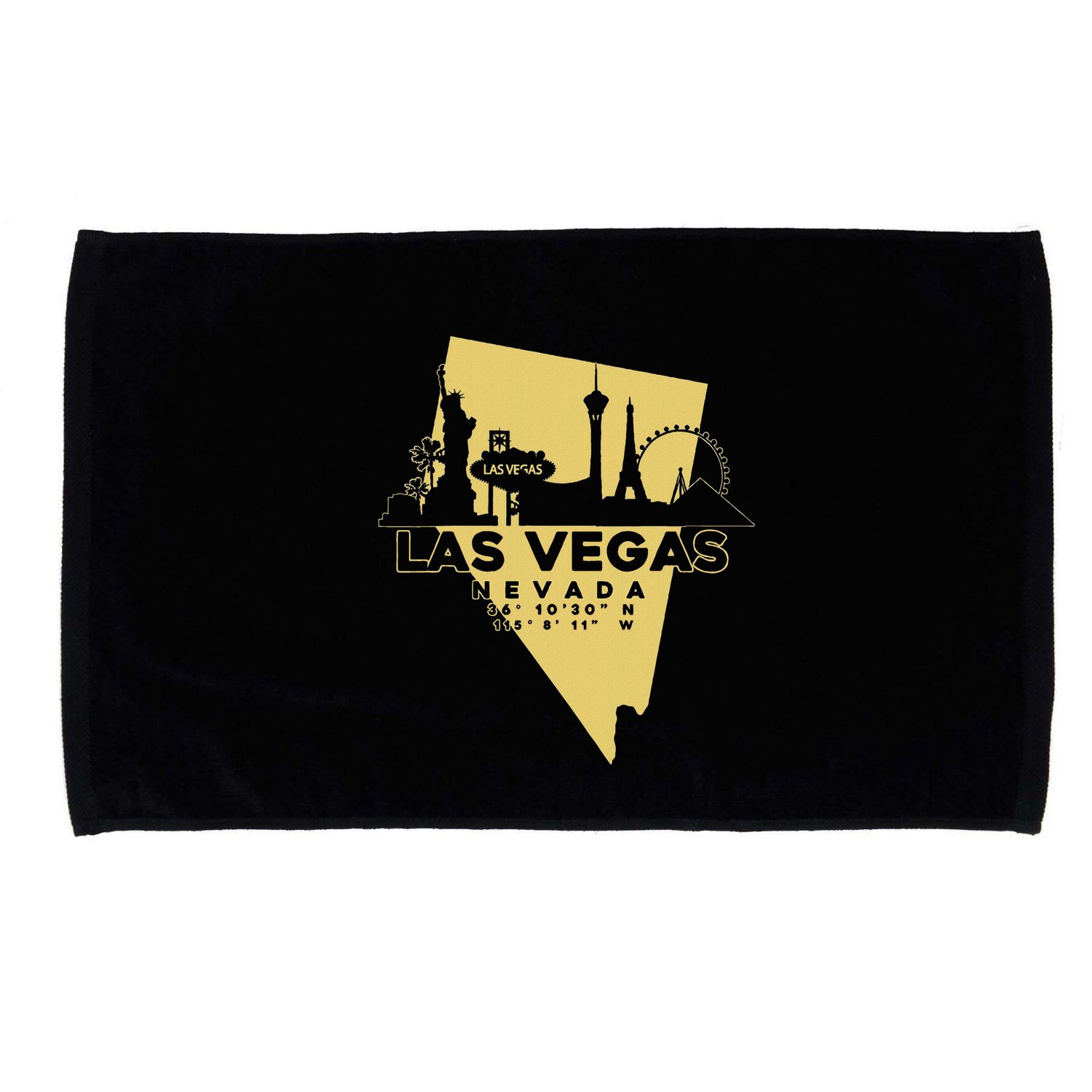 Las Vegas Nevada Skyline Gps Coordinates Microfiber Hand Towel