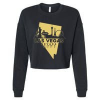 Las Vegas Nevada Skyline Gps Coordinates Cropped Pullover Crew